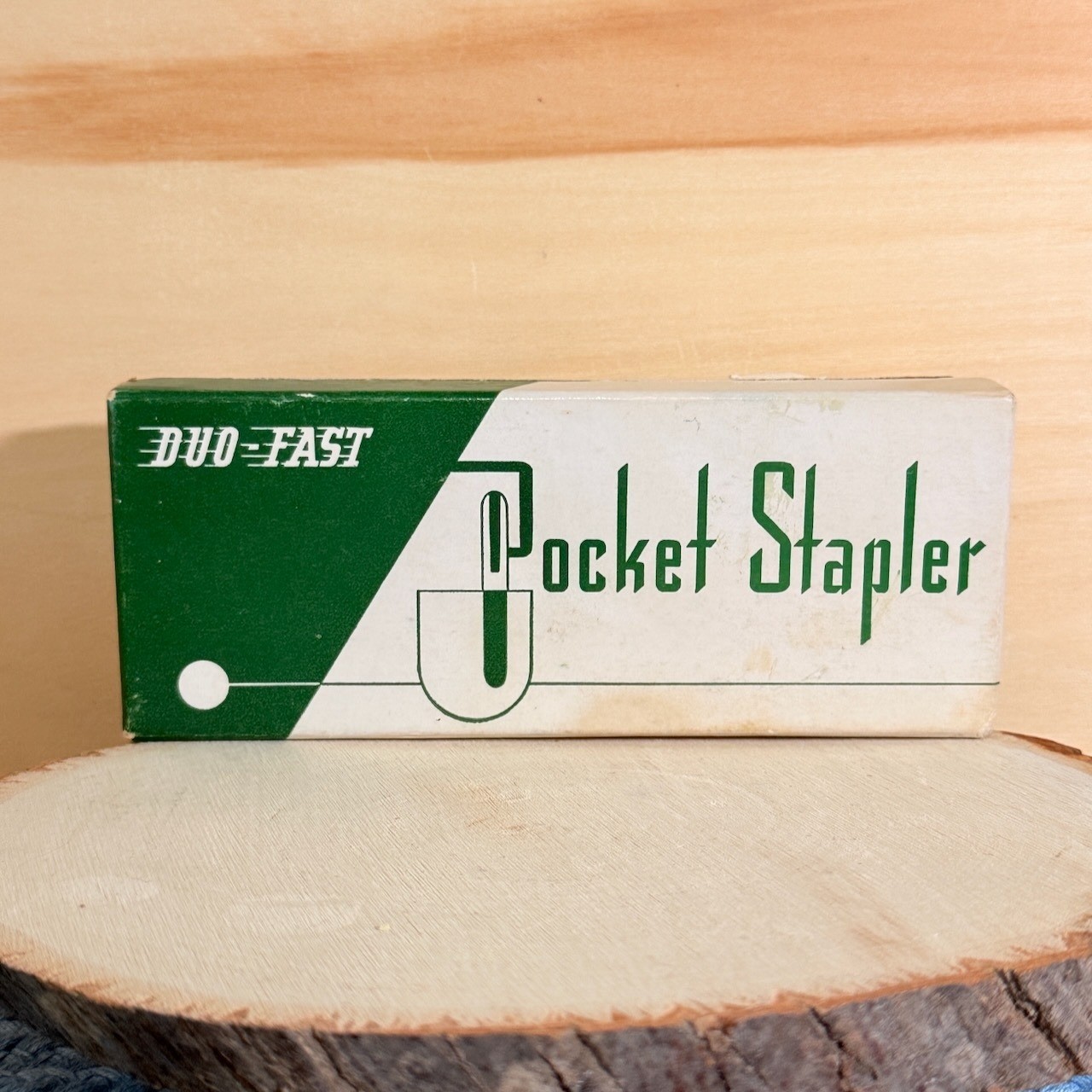 Vintage Duo-Fast Pen Pocket Stapler Staples Box Manual Ad Colgate Palmolive Peet