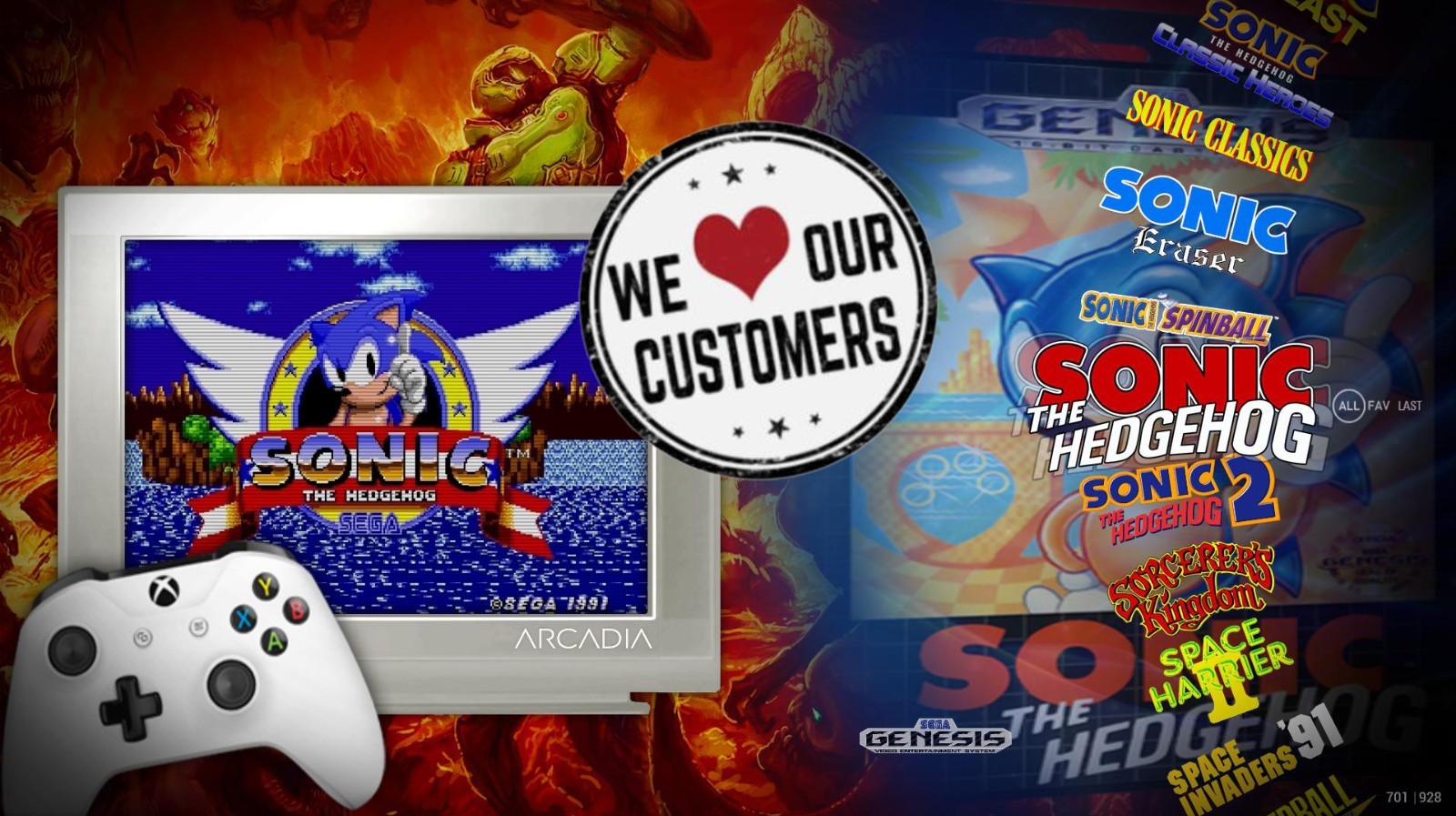 Arcade Ultimate gaming flash drive running CoinOps with Total of 8,969 Games 