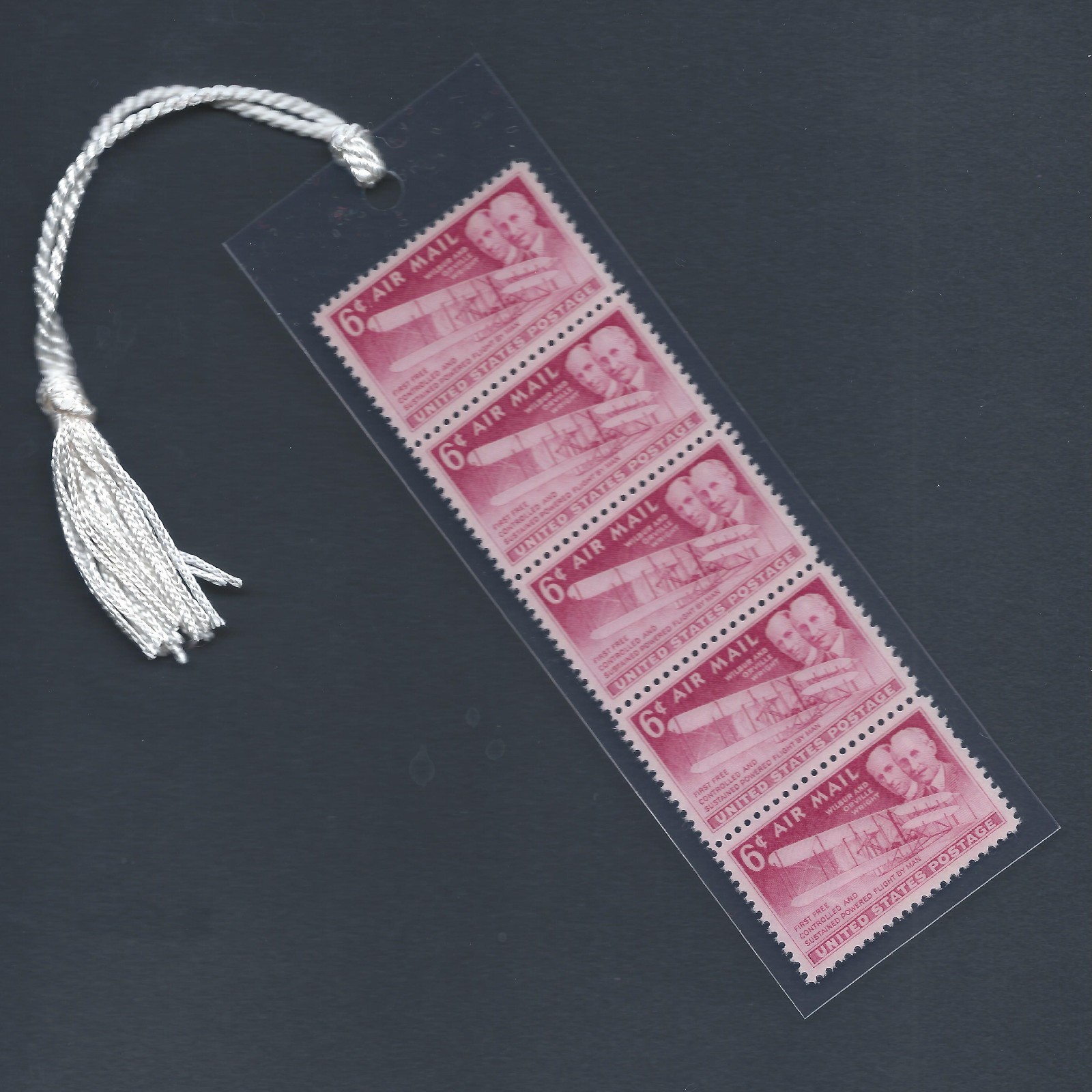The Wright Brothers - Vintage Set of 5 Stamps Collectible Bookmark Unique