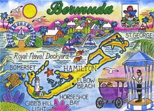 BERMUDA MAP CARIBBEAN FRIDGE COLLECTOR\'S SOUVENIR MAGNET 2.5\