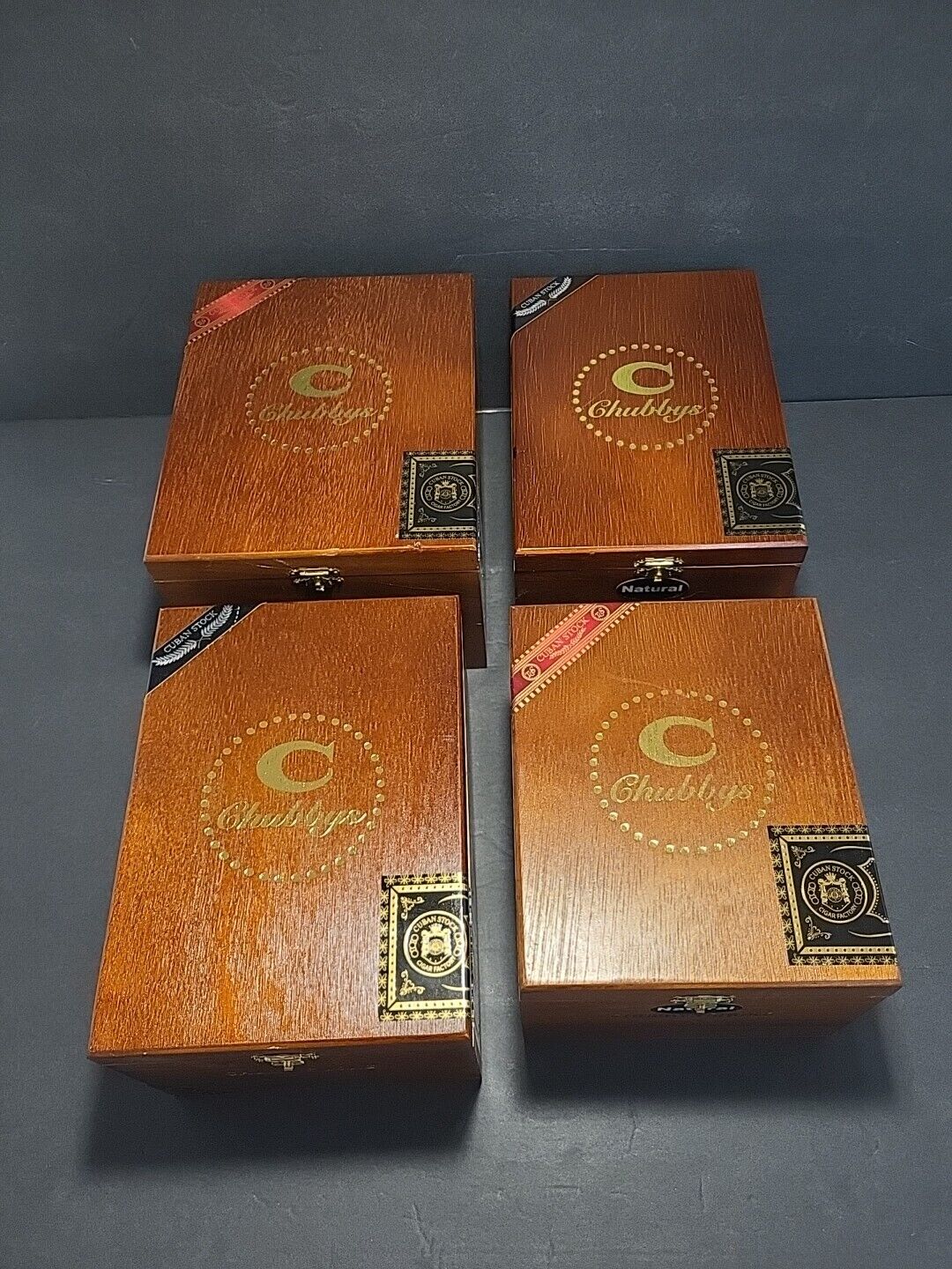 Lot Of 4 Chubbys Wooden Cigar boxes 