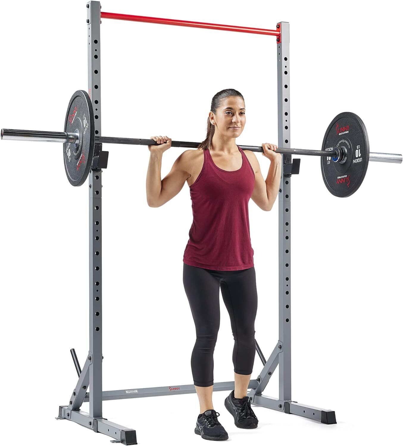 Multifunction Bench Press Squat Rack with Adjustable Pull Up Bar for Home Gym