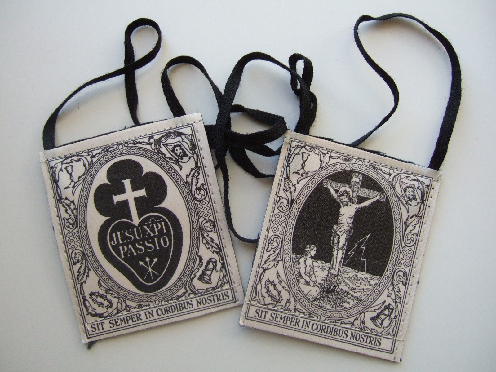 Vintage Catholic Passionist Black Scapular Passion Rare - excellent cond. 1940's