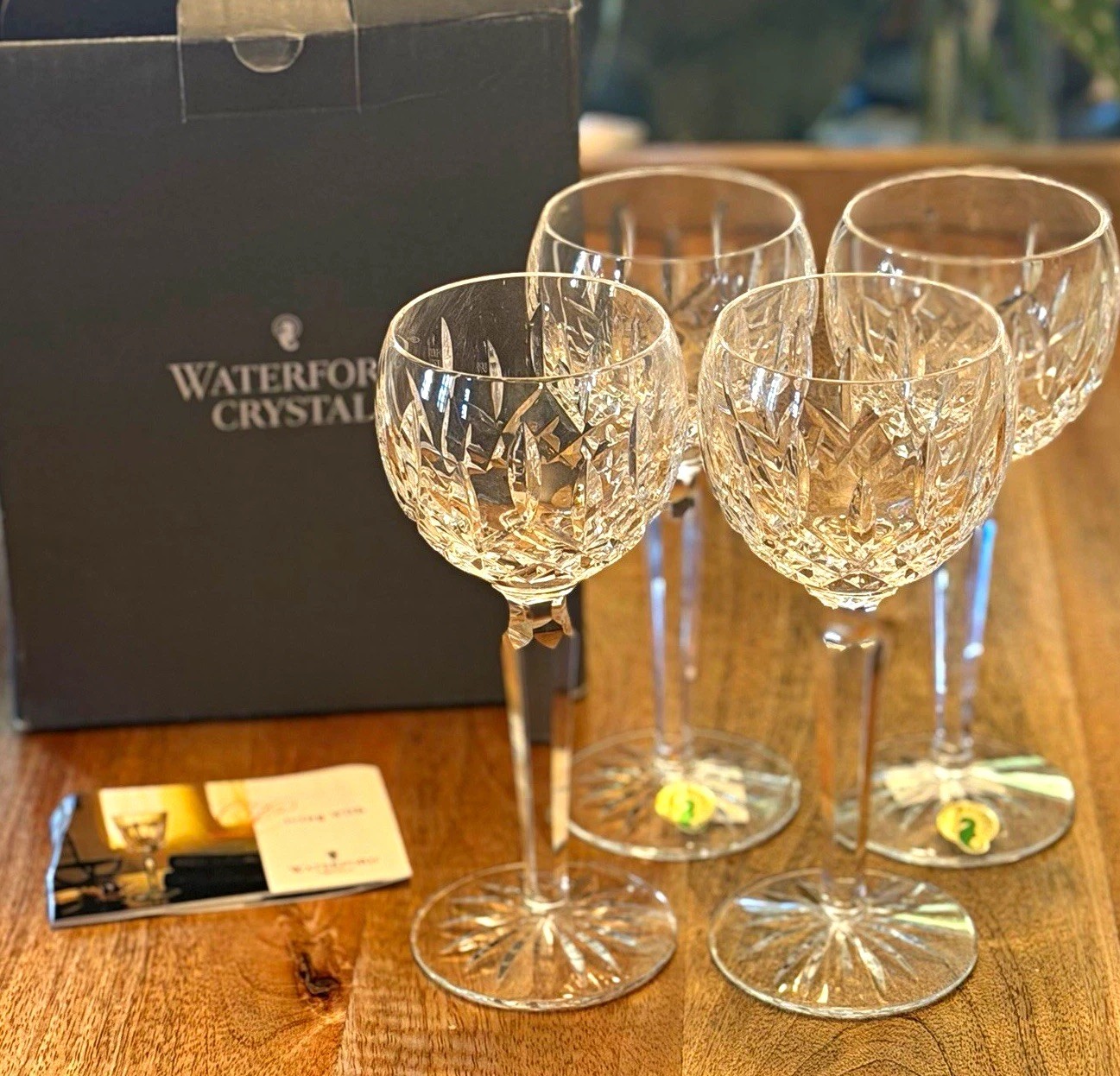Vintage Waterford Crystal Lismore Hock Wine Glasses 7 3/8\