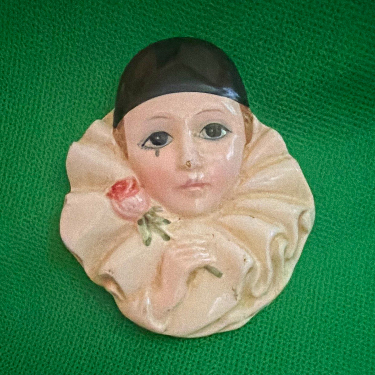 Schmid Pierrot Love Pierrot Clown Porcelain Head Figurine Japan 1981
