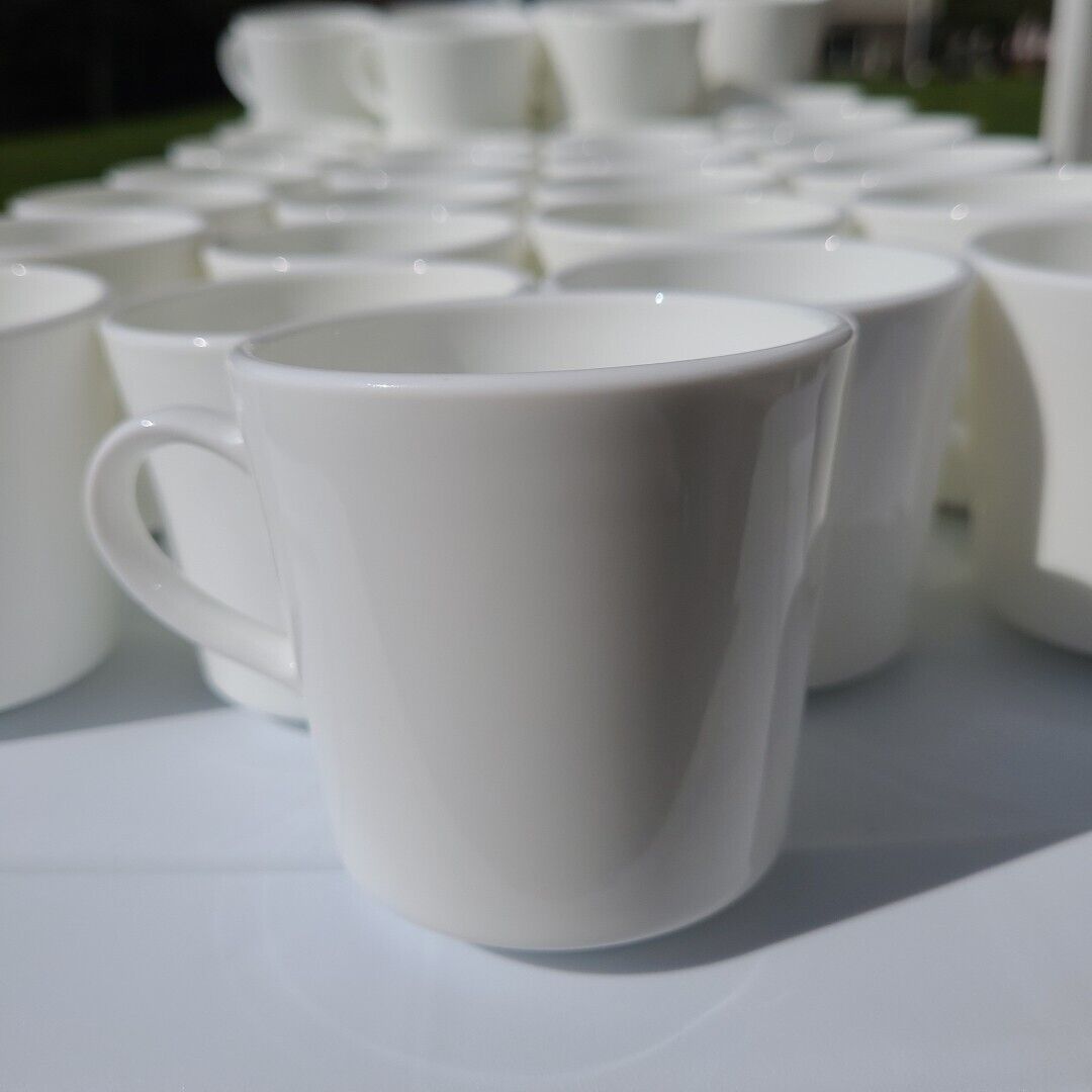 Huge Set of 35 Corning Corelle 8oz Winter Frost White Coffee Tea Cups Mugs