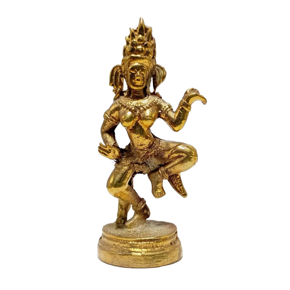 Cambodian Apsara Dancing Statue Figurine Brass Metal Angkor Wat Khmer Collection