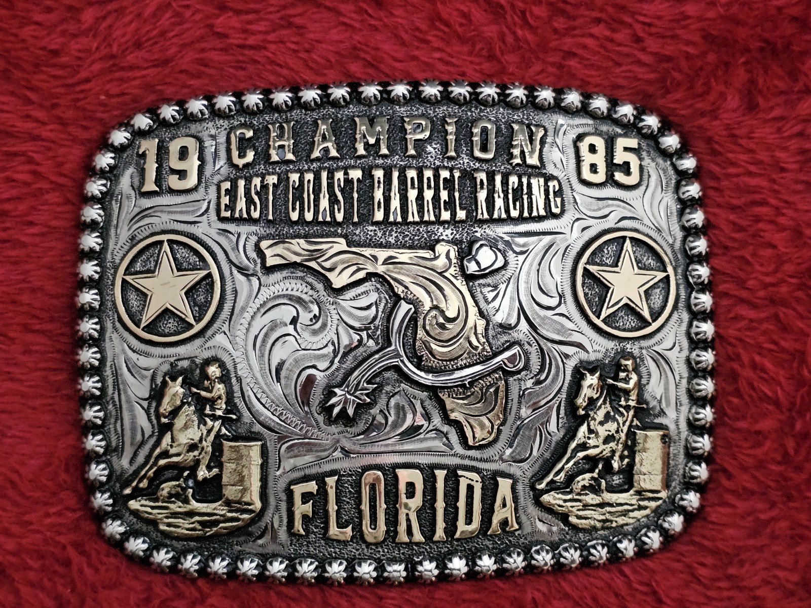 Rodeo Barrel Racer☆RARE☆1995☆The East Coast☆CHAMPION TROPHY BUCKLE☆Florida☆T48