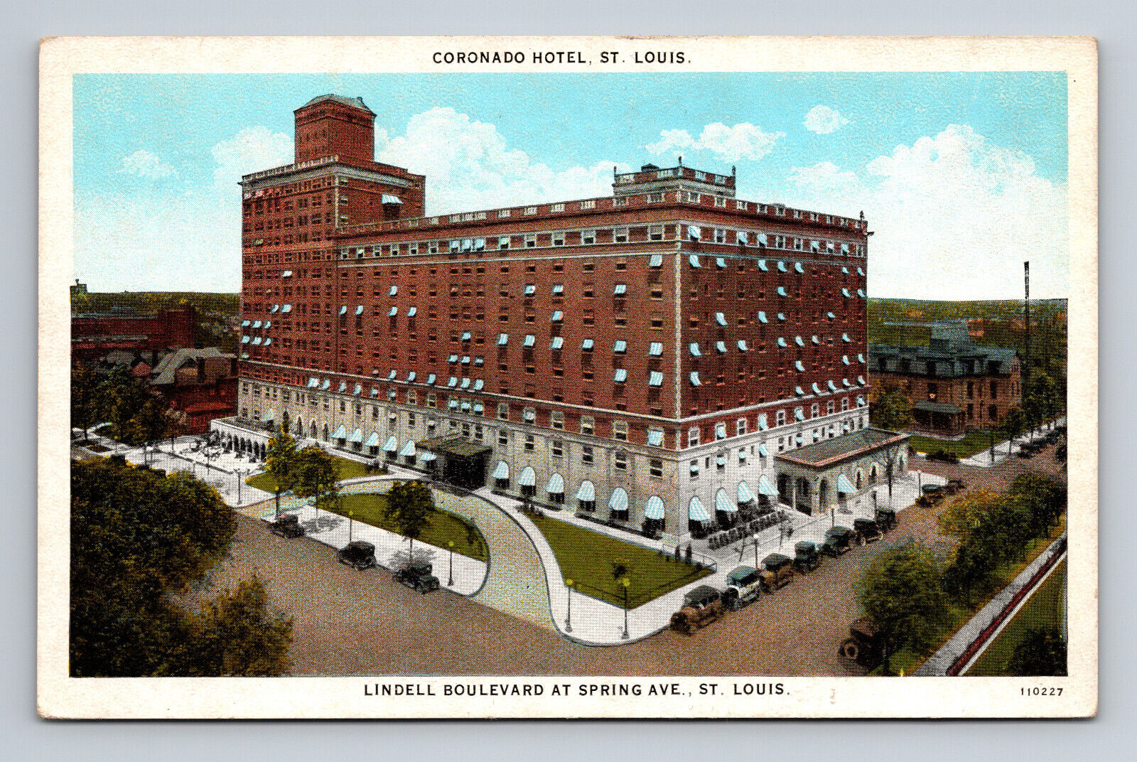 c1927 The Coronado Hotel Building White Border Postcard Apartments