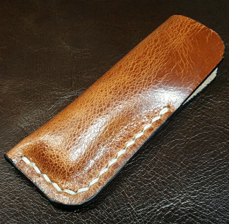 Leather Folding Knife Slip fits Buck 55 Beautiful Pull-up Leather Sheath Only