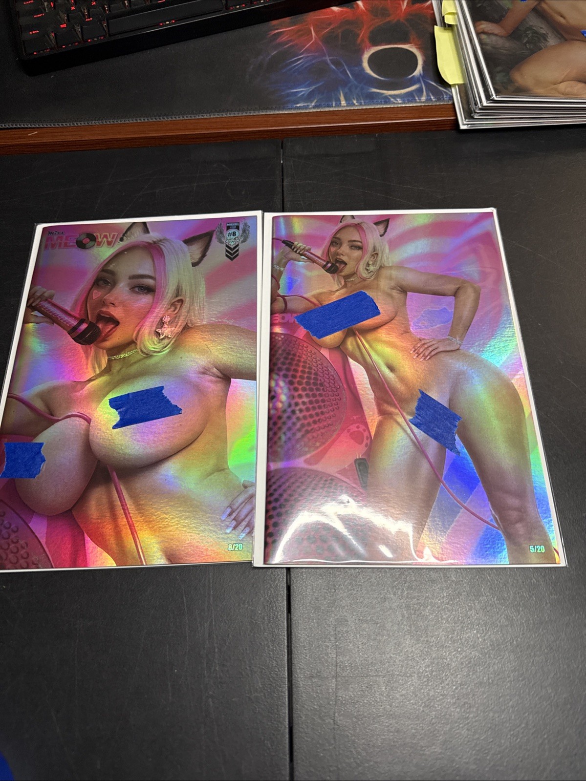 MISS MEOW #8 Lot Of 2 SHIKARII ~Rock Star~ N'ty Up-Close FOIL Variant  /20