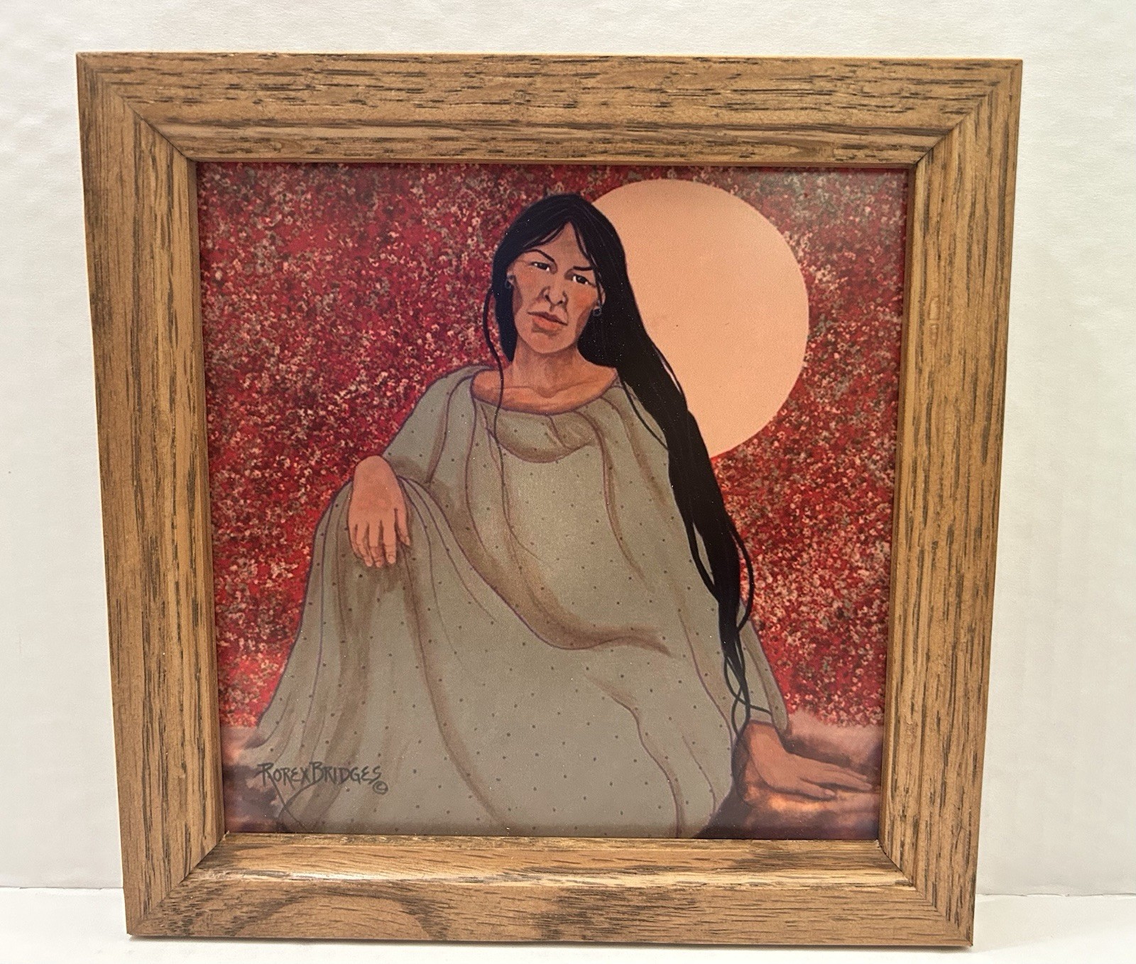 Vintage Jeanne Rorex Bridges Cherokee Art Tile \