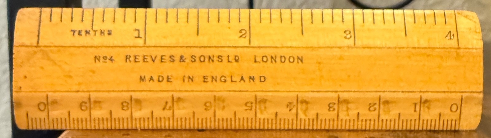 RARE Vintage Reeves & Sons No 4 Boxwood Scale Ruler 4\