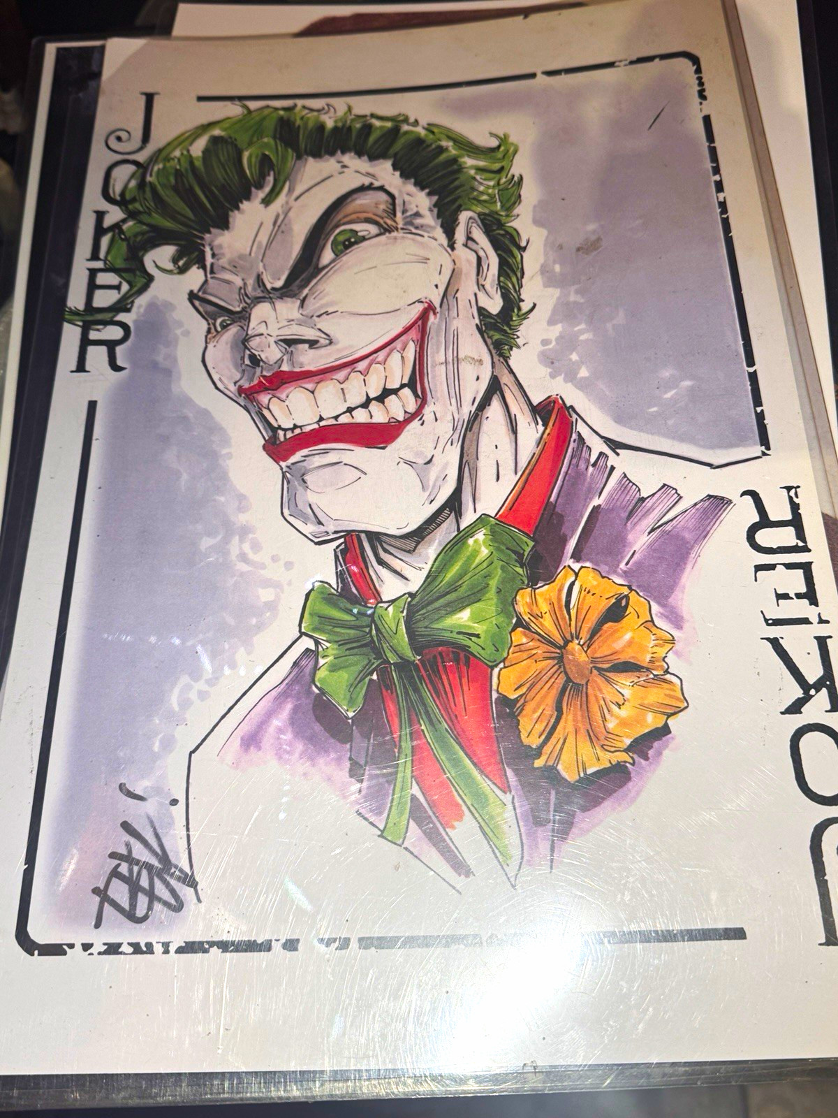 Joker Batman DC Comics Art Print Poster 11x17 Signed auto not verified 