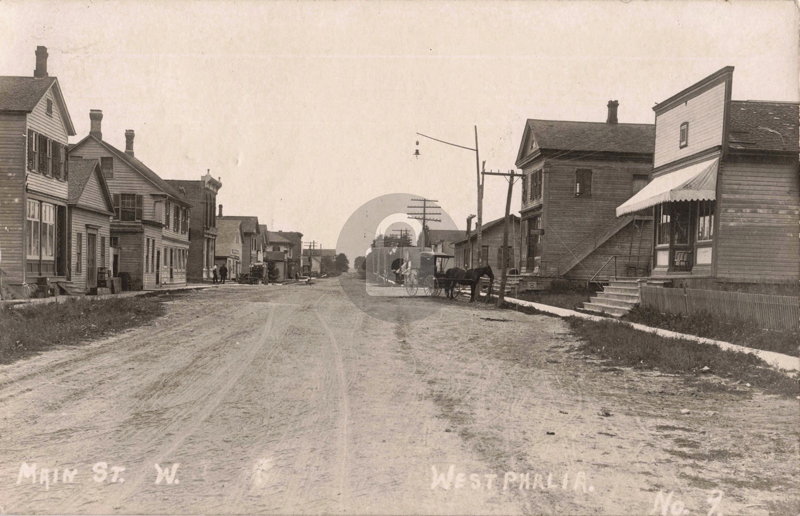 Street View Main St., W., Westphalia MI Michigan 1908 RPPC Photo Postcard COPY