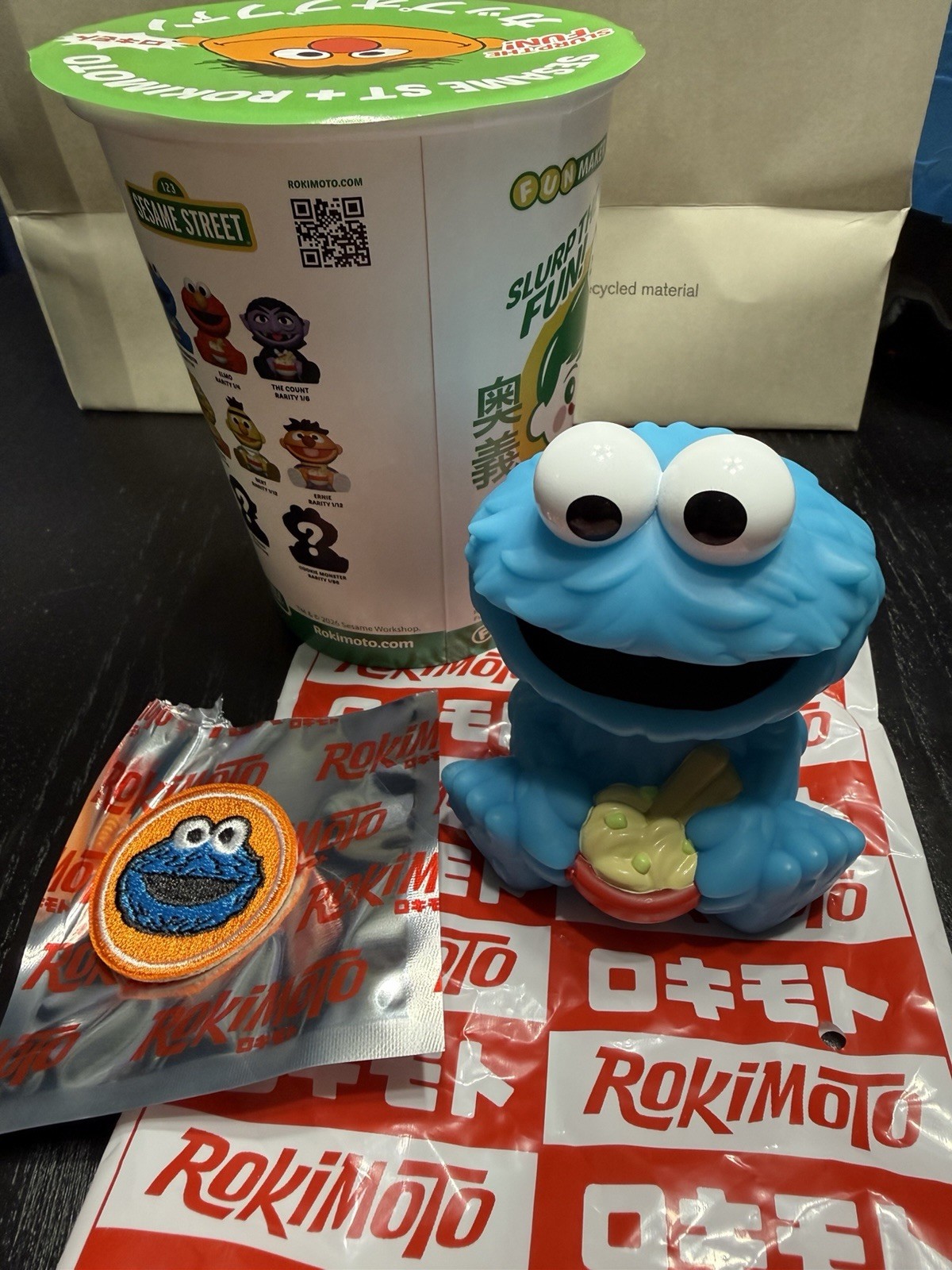 Rokimoto X Sesame Street Cookie Monster Open Box With Patch