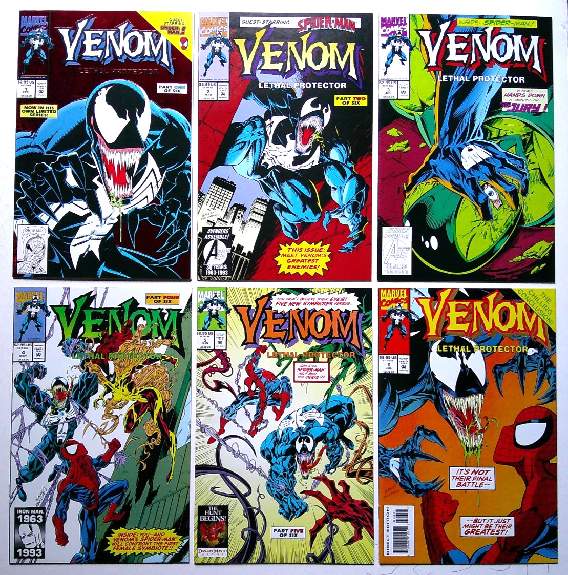 Venom Lethal Protector #1-6 Complete Run (Marvel Comics 1993) Lot Spider-Man Venom Lethal Protector #1-6 Complete Run (Marvel Comics 1993) Lot Spider-Man