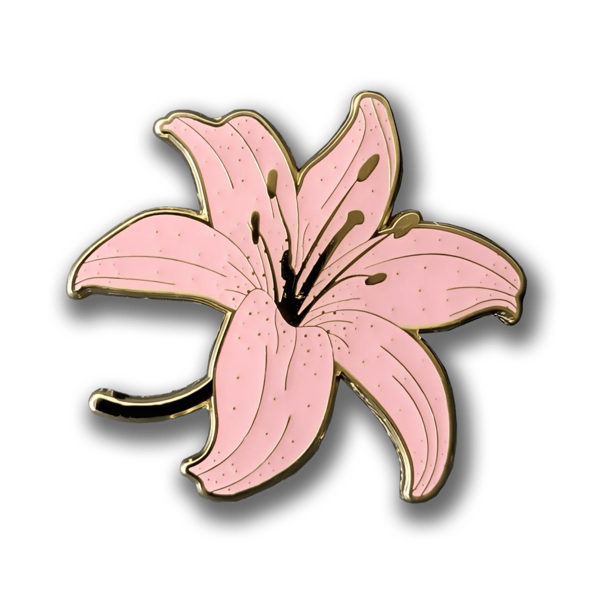 Pink Lily Enamel Pin - Rose Blossom - Collectible Lapel Pin Soft Enamel