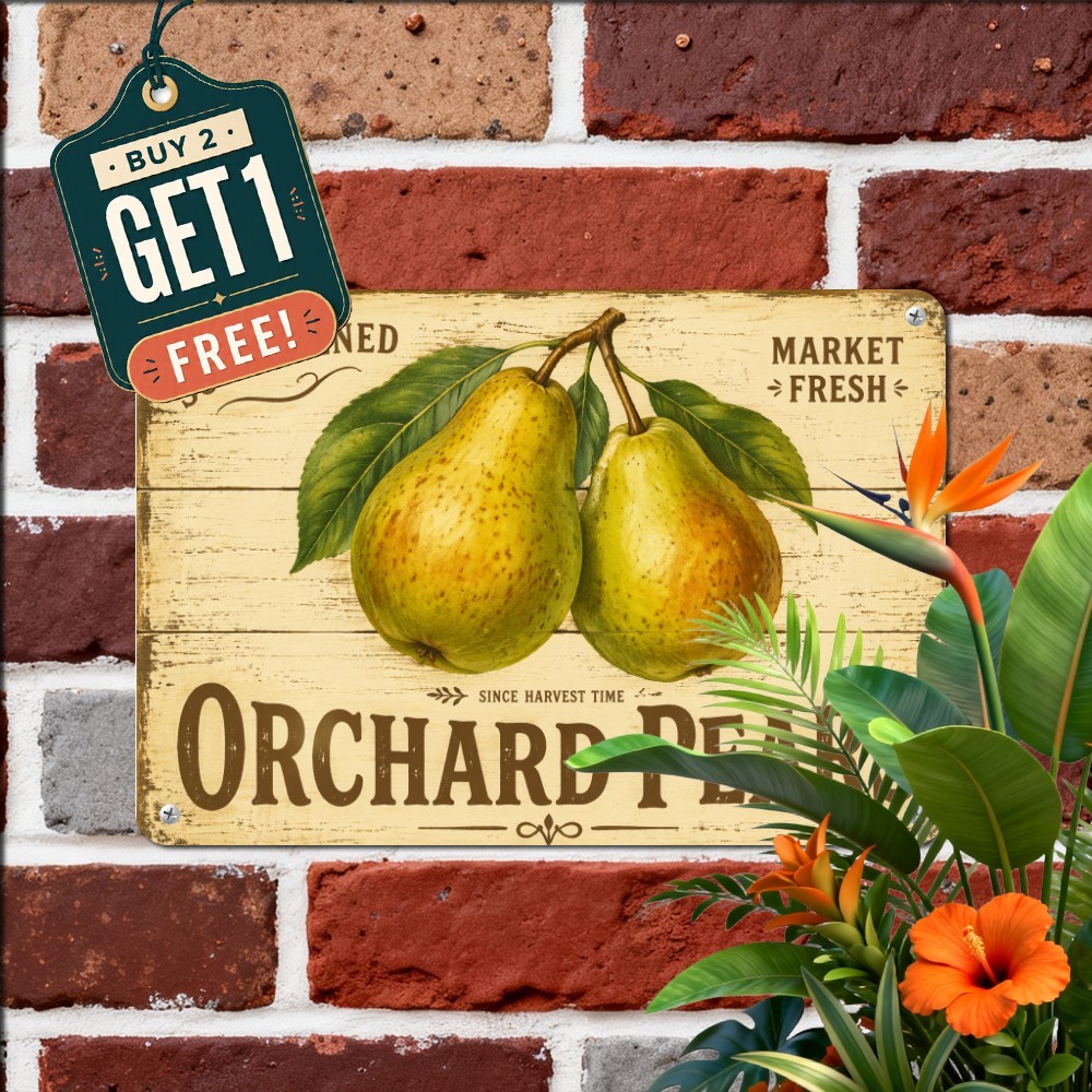 Summer Fresh Apple Picking Tin Sign Vintage Fruit Farm Orchard Metal Plaque