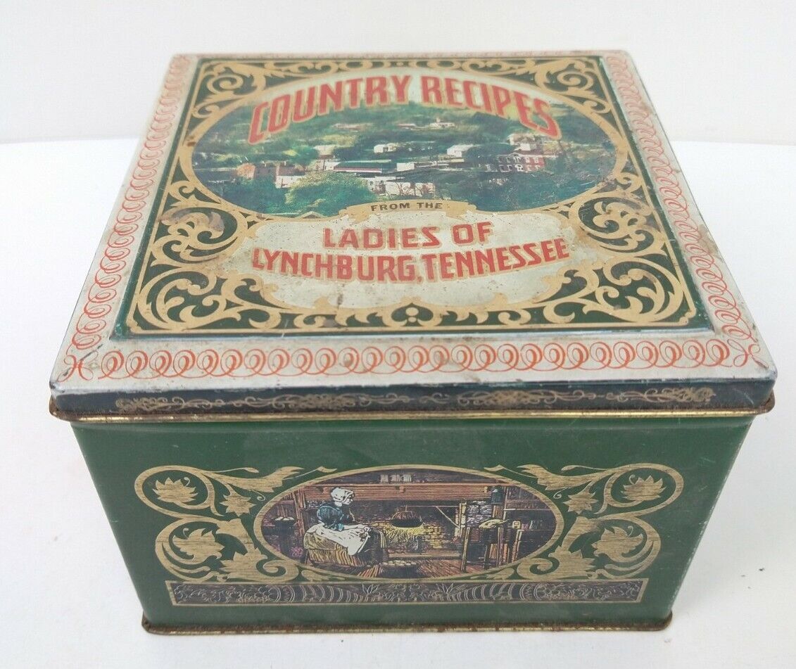 Vintage Ladies of Lynchburg TN County Recipe Box Hinged Tin Lid Made in England
