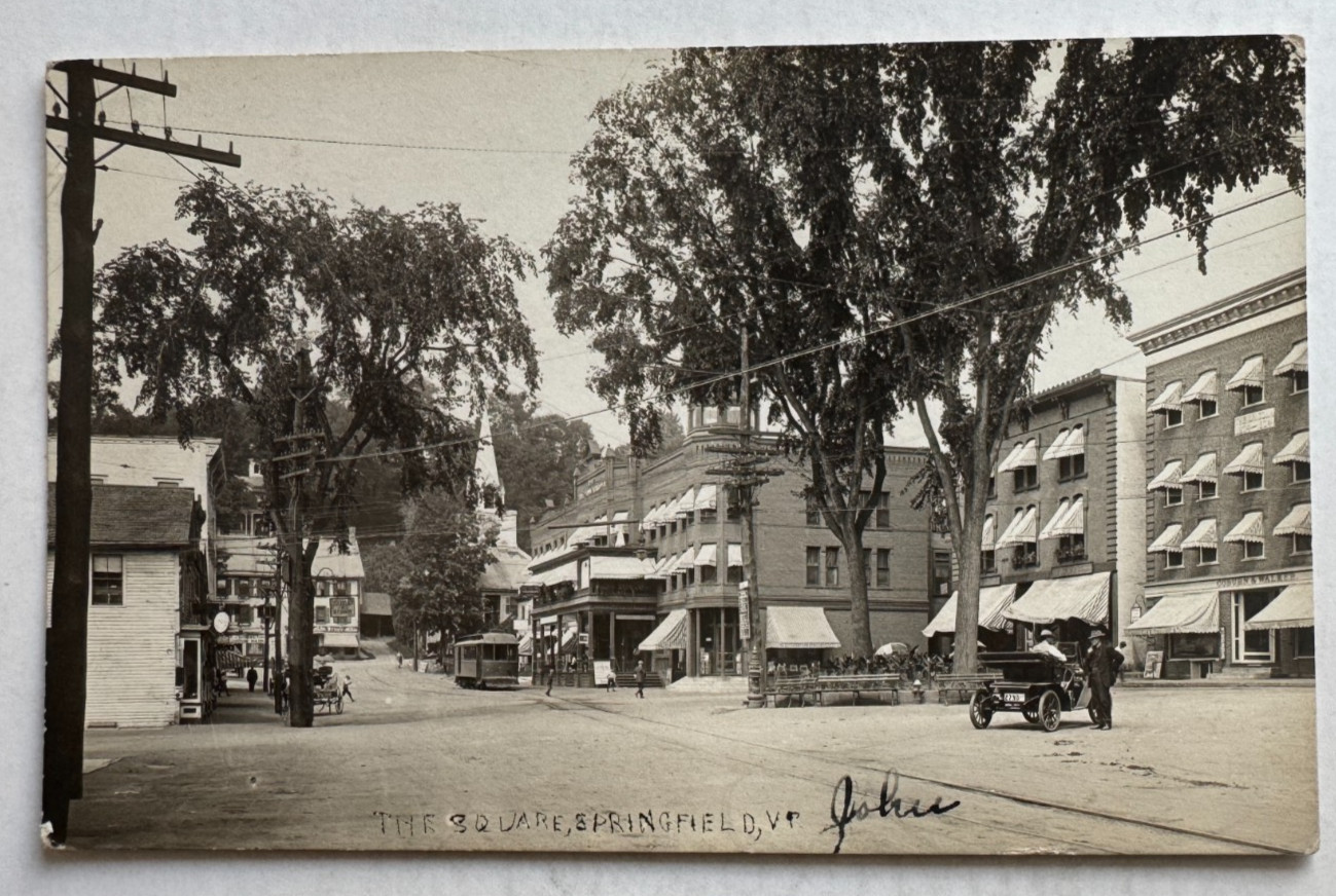 c1910s VT RPPC Postcard Springfield Vermont \