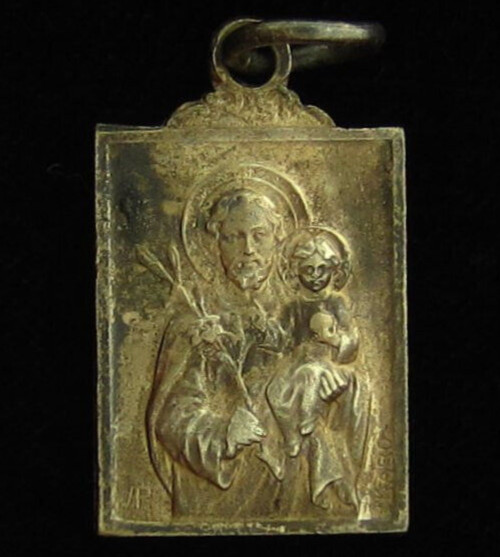 Vintage Saint Joseph Medal Patron Saint of Workers Jesus Petite Medal Small Size