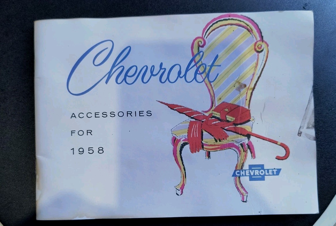 1958 Chevrolet Car Accessories Sales Brochure 58 Chevy Impala Bel Air Corvette