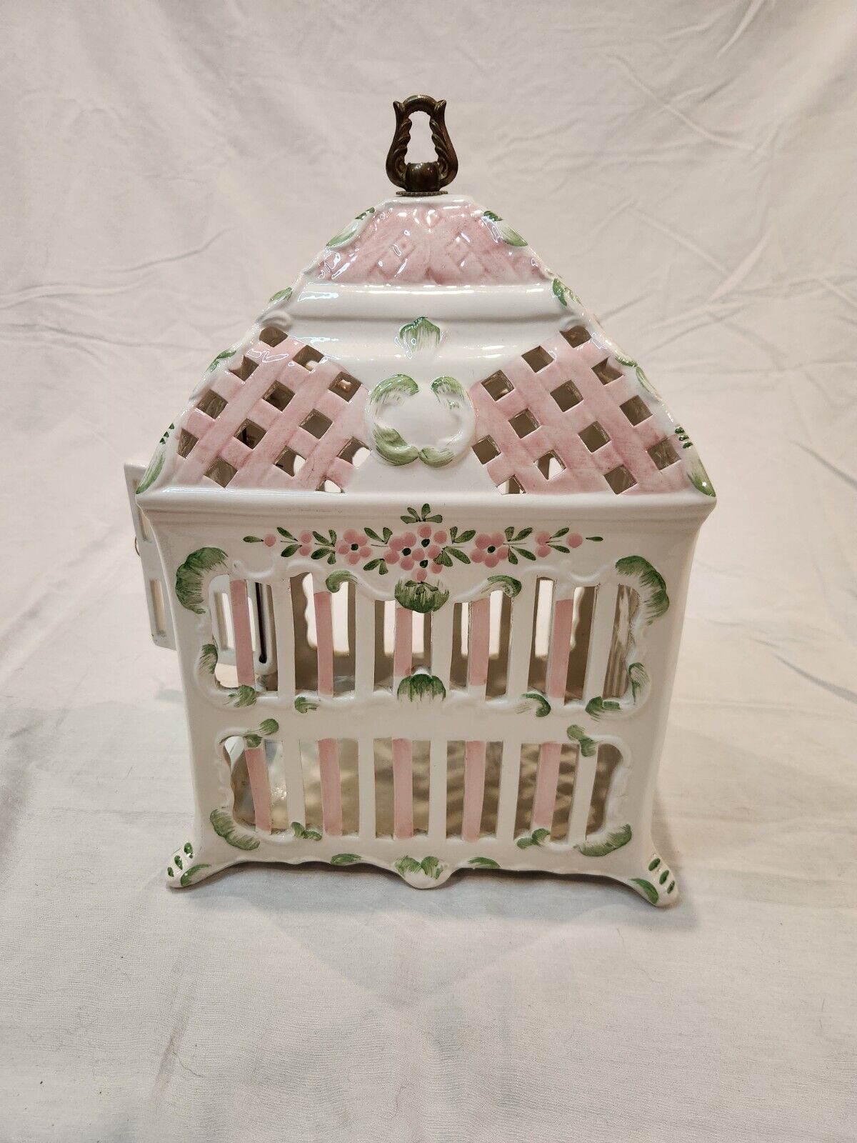 italian porcelain antique bird cage