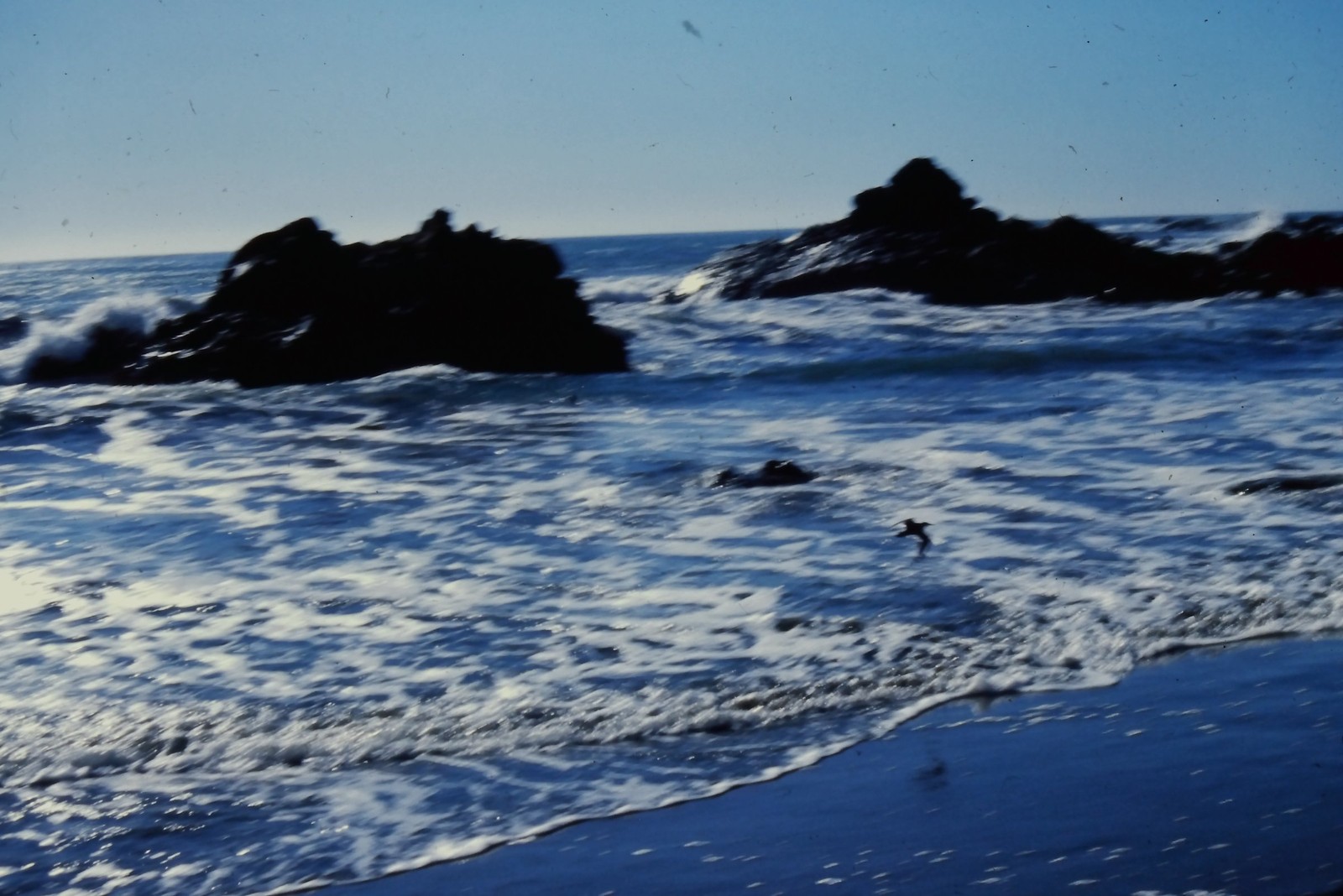 1978 Ektachrome 35mm Slide, Cambria California, Ocean Waves Rocks Kodak beach