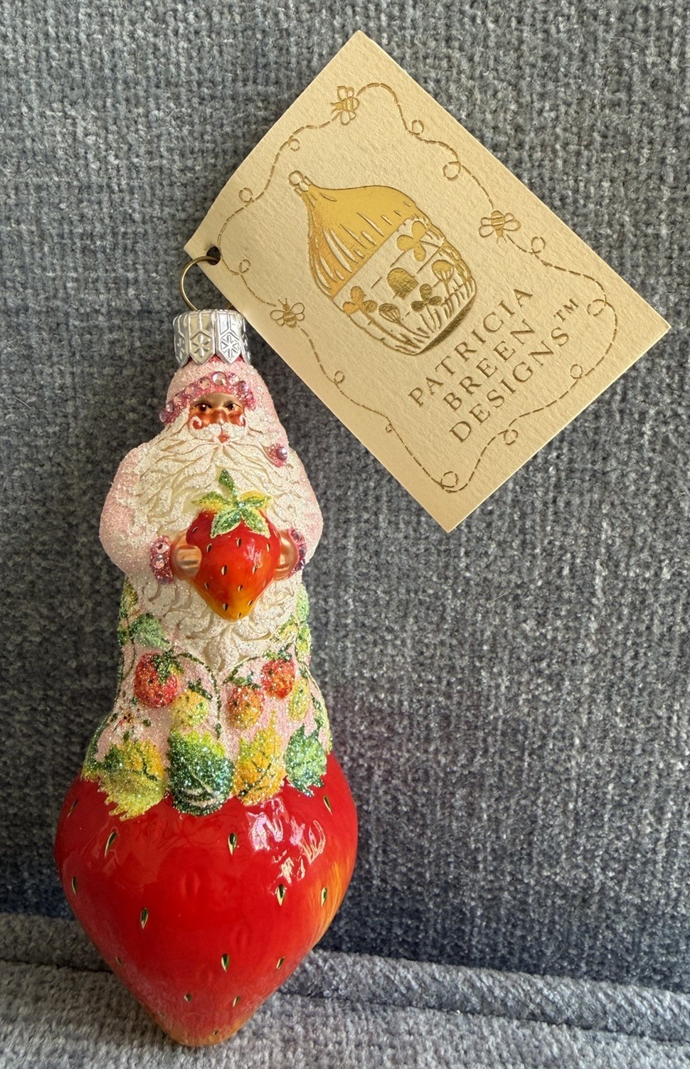 NWT Patricia Breen Strawberry Santa Christmas Ornament