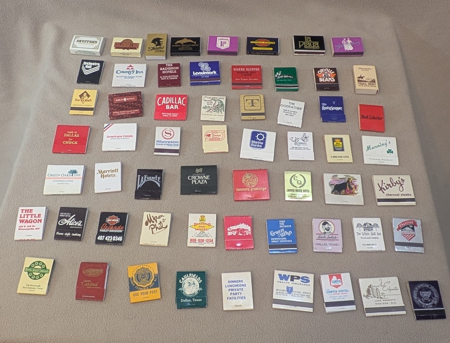 Vintage Lot of 50+ Matchbox & Matchbooks. All Unused / Unstruck. Good Condition.