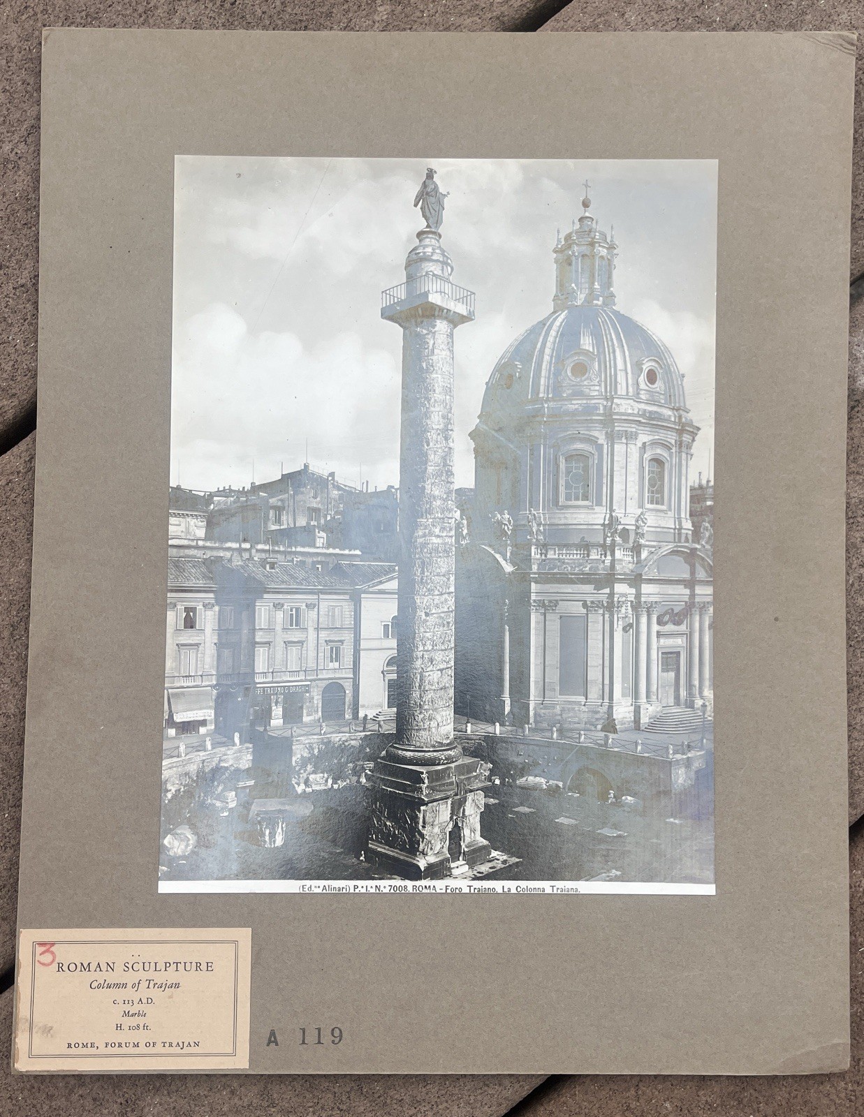 VTG Column of Trajan Rome Mounted by Rudolf Lesch Fine Arts -Art Education