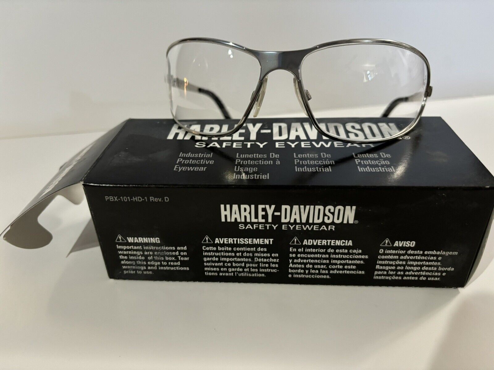 Harley Davidson Clear Safety Glasses NEW IN BOX