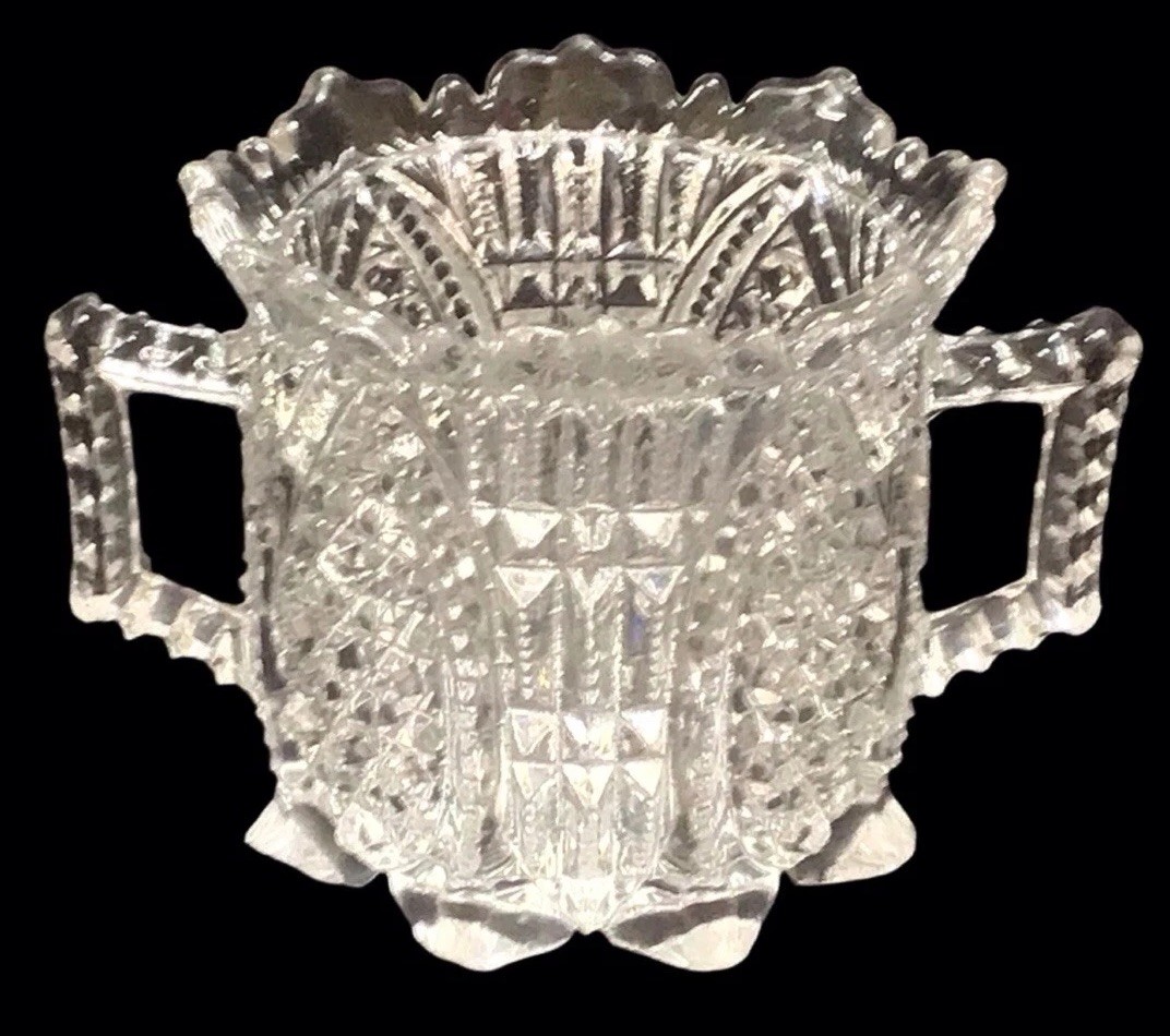 Higbee EAPG Glass Celery Spooner Fortuna c. 1908 Bowl Centerpiece Antique Higbee EAPG Glass Celery Spooner Fortuna c. 1908 Bowl Centerpiece Antique