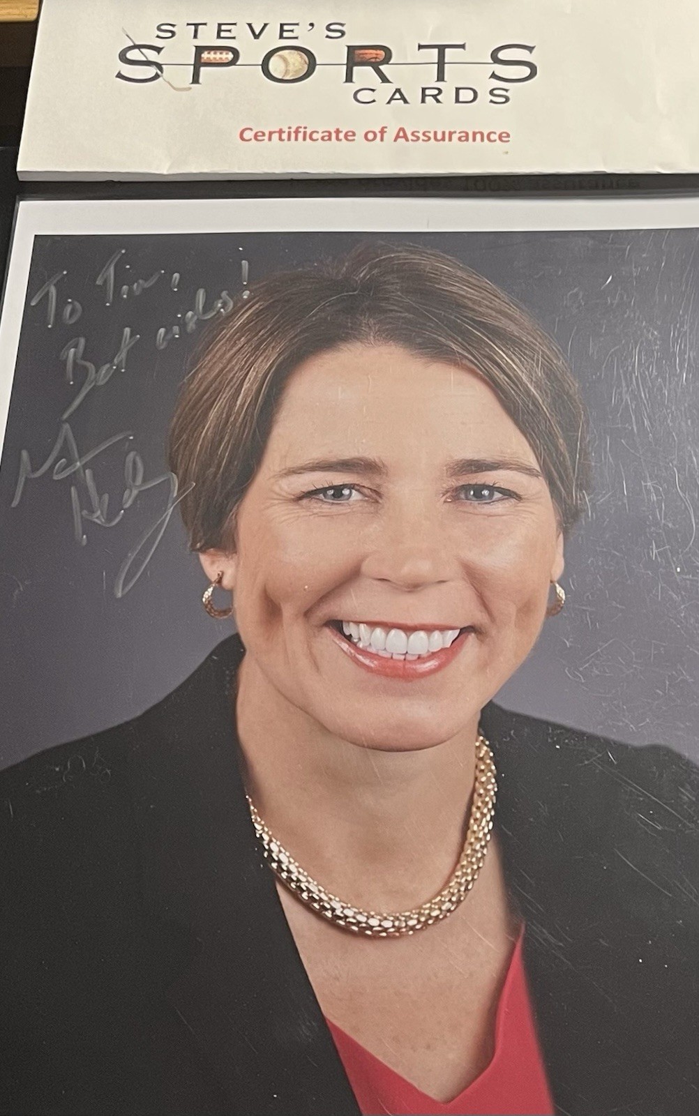Governor Maura Healy D-MA Hand Signed 8/5x11 Photograph w/ COA & Top Loader