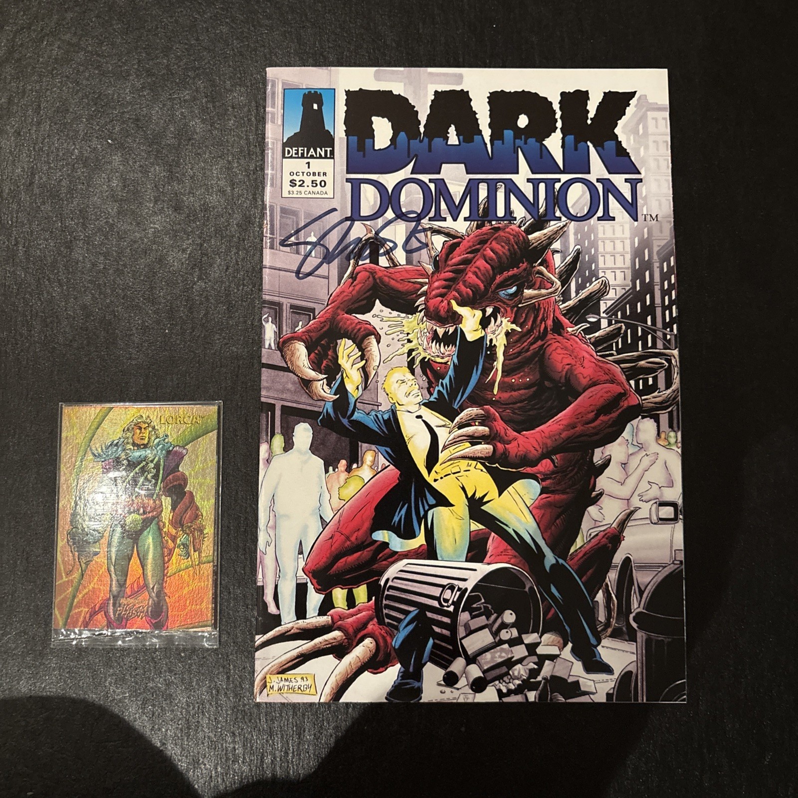 1993 Defiant Dark Dominion Issue #1 🖋️Signed by Jim Shooter ✍️ 1993 Defiant Dark Dominion Issue #1 🖋️Signed by Jim Shooter ✍️