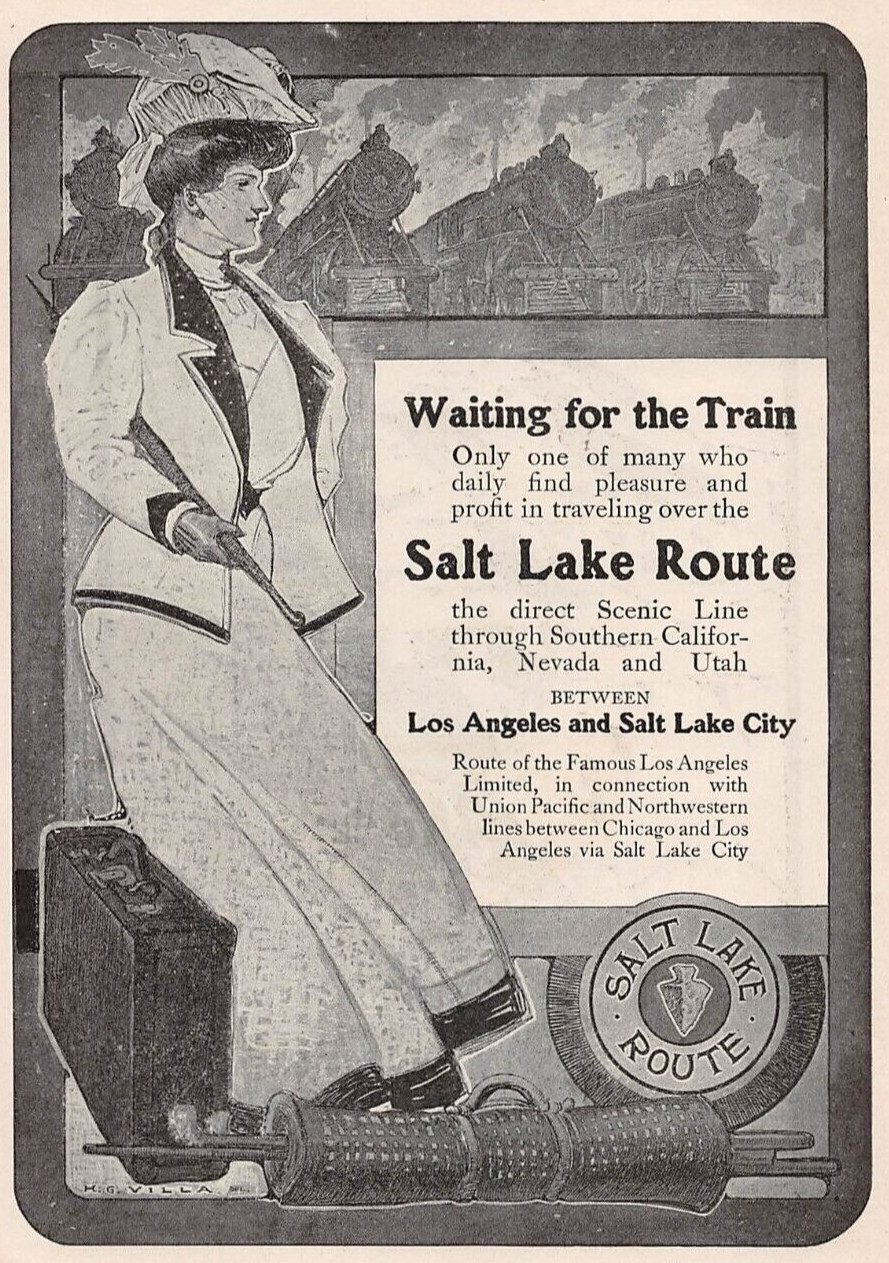 1906 SALT LAKE ROUTE Salt Lake City UT Los Angeles CA full-page ANTIQUE AD