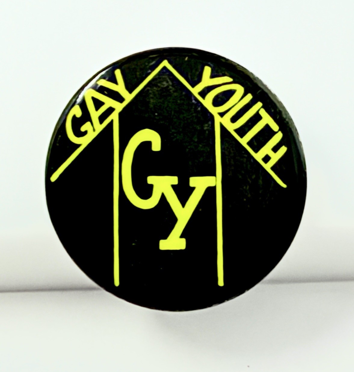 Vintage Gay Youth GY Pinback Button Badge Early LGBTQ Pride Gay Liberation Front