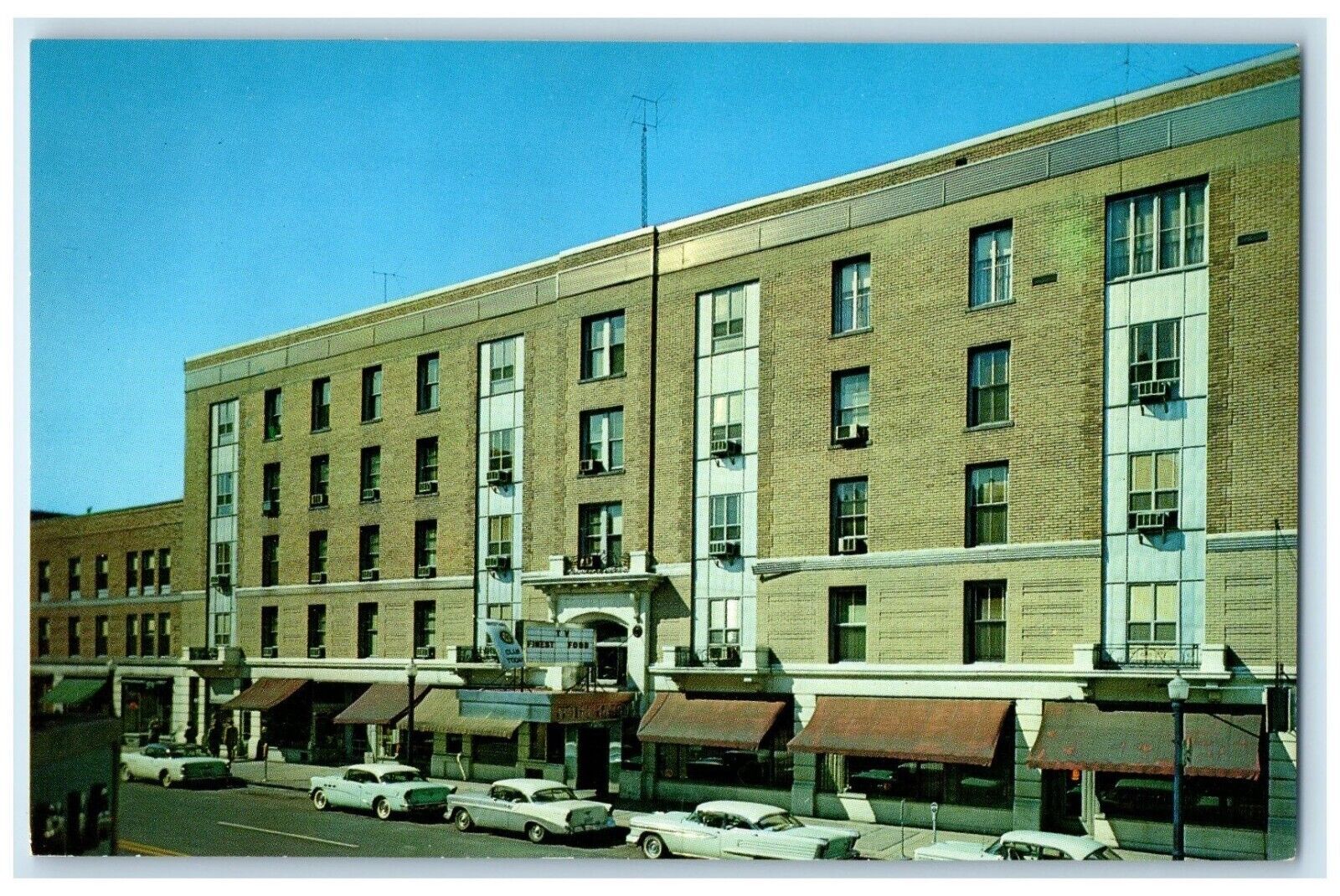 c1960 Exterior View Hotel Harris Gateway Northern Kalamazoo Michigan MI Postcard