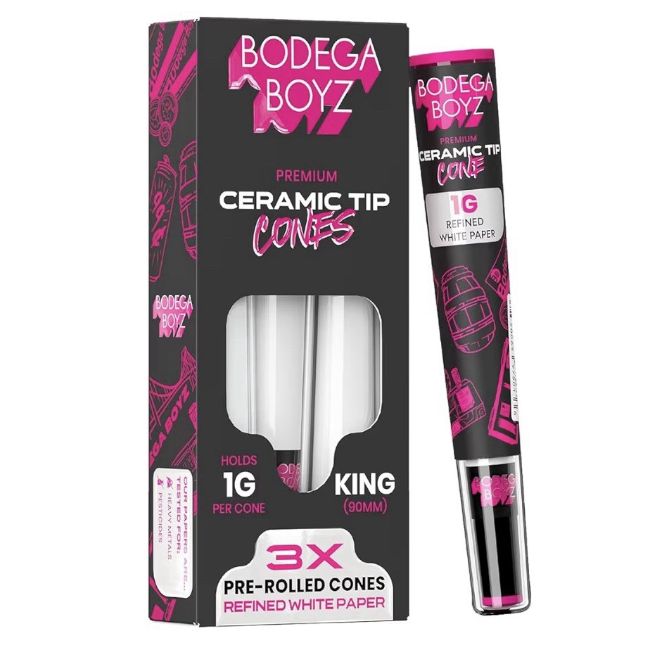 L@@K BODEGA BOYZ PREMIUM 3x KING REUSABLE PRE-ROLLED CERAMIC TIP CONES