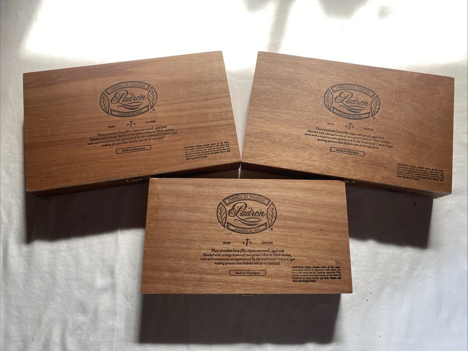 Padron 1964 Anniversary Series (2) Exclusivo (1) Principe Wooden Cigar Boxes Padron 1964 Anniversary Series (2) Exclusivo (1) Principe Wooden Cigar Boxes