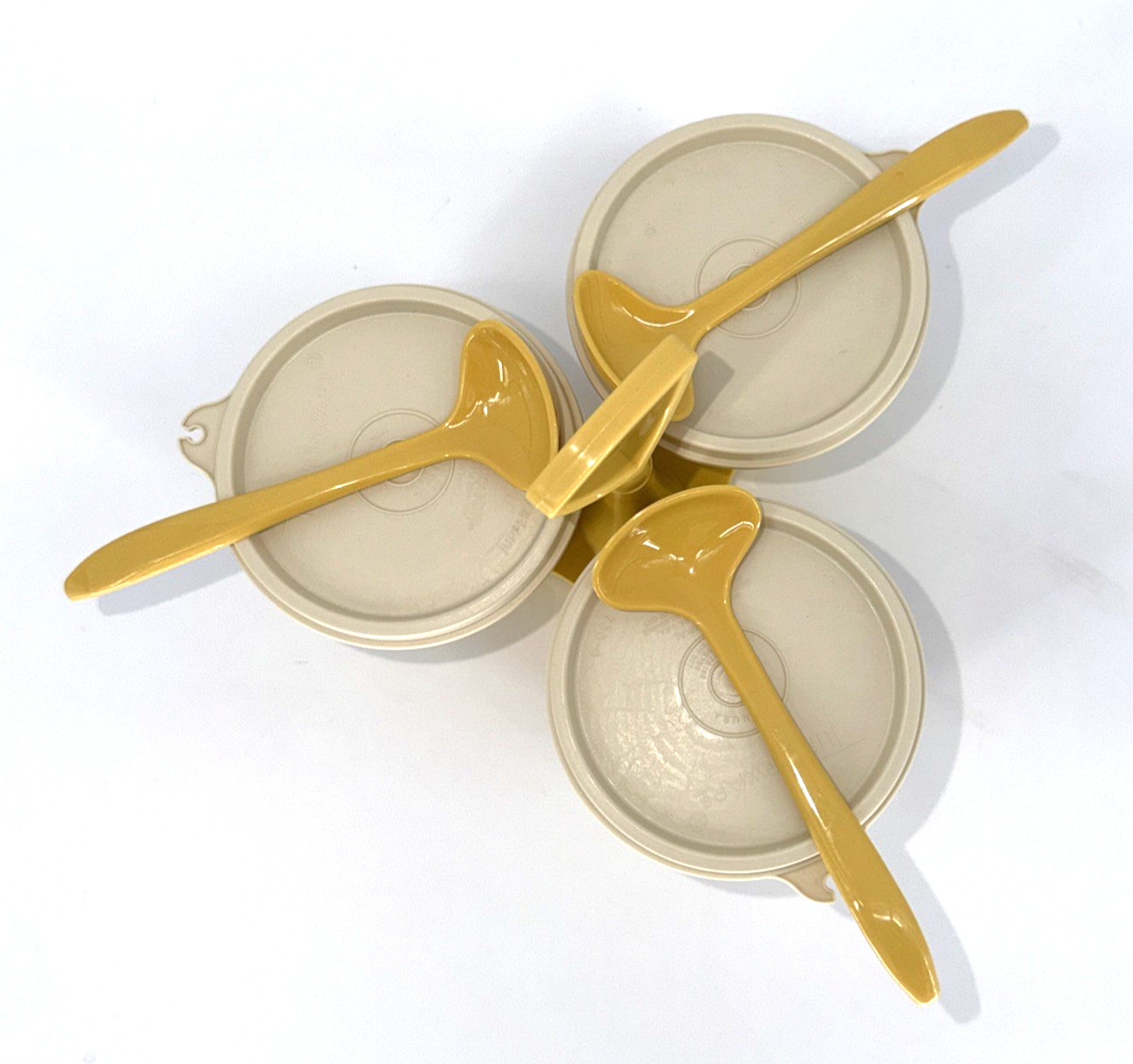 Vintage Tupperware Condiment Caddy Set w/Spoons & Lids Vintage Tupperware Condiment Caddy Set w/Spoons & Lids