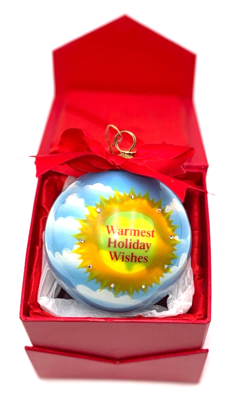 Swarovski Crystal Christmas Ornament Warmest Holiday Wishes Boxed