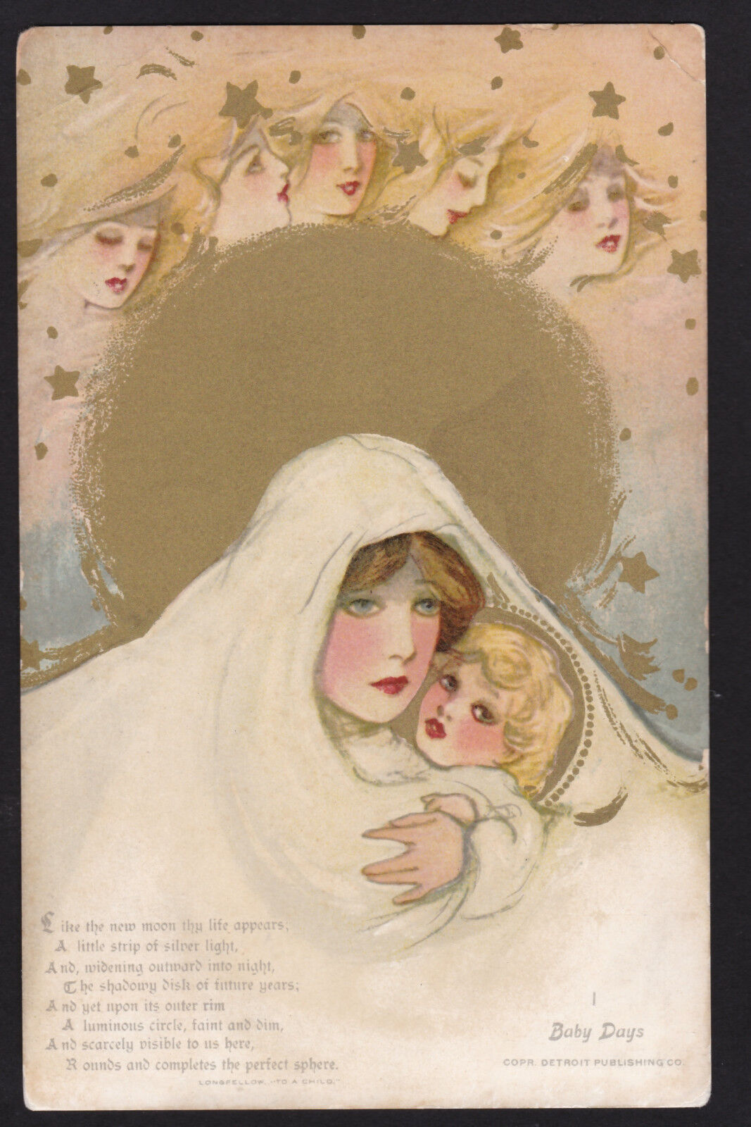 c1908 Schmucker Baby Days Mother & Child Childhood Days series postcard