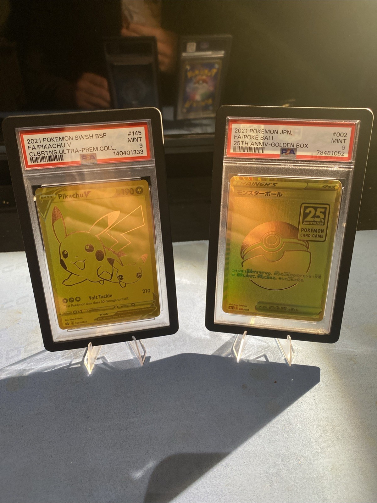 Combo Pikachu & Poke Ball 25 yr Pokemon Celebrations Black Star 2021 PSA 9 🎁🧸