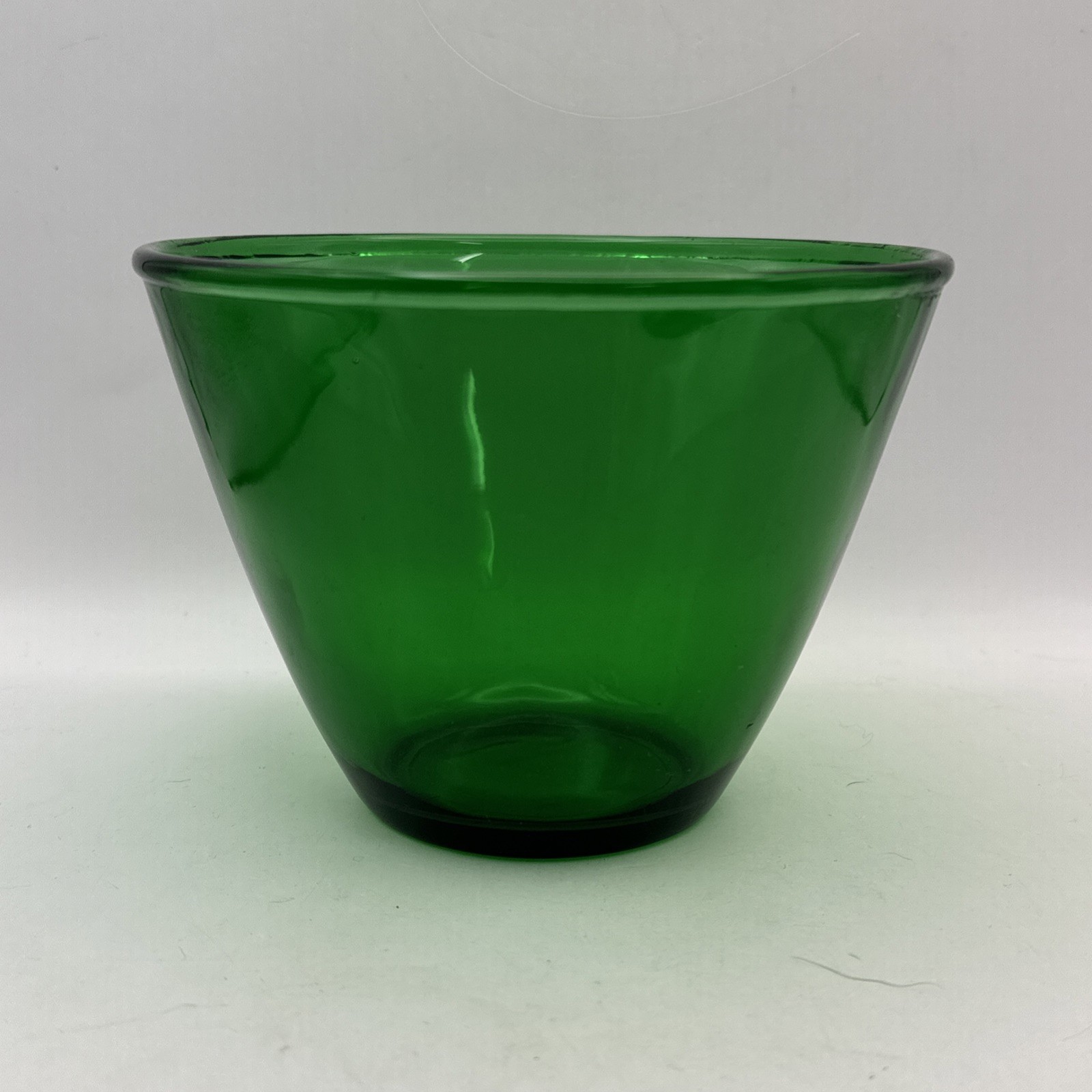 Anchor Hocking Forest Green Splashproof Glass Mixing Bowl 5.5” Wide MCM Vintage