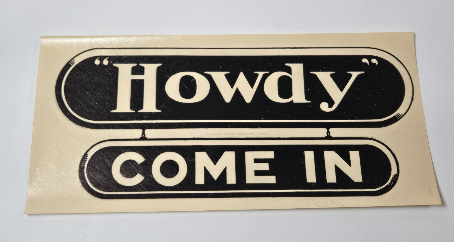 Howdy Orange Soda Come In Water Decal NOS c. 1930s Pioneer Bottling Davenport