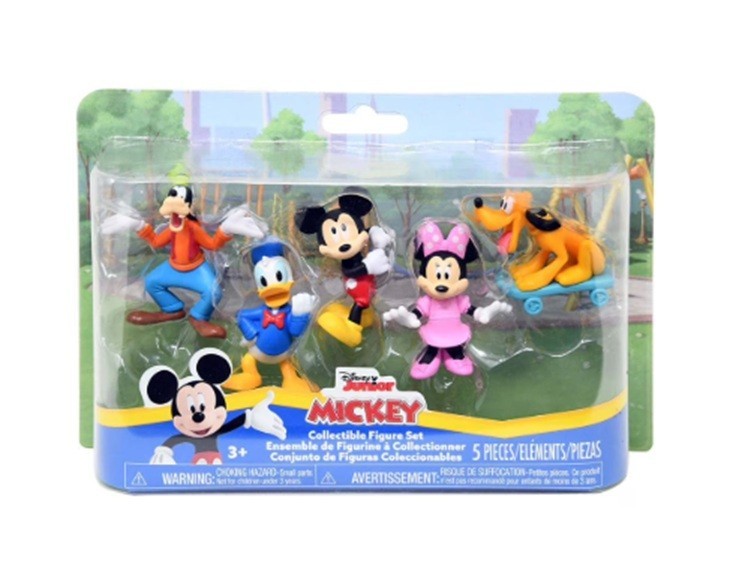 Disney Mickey Mouse 5-Pack Figures: Mickey, Minnie, Goofy, Donald & Pluto - New