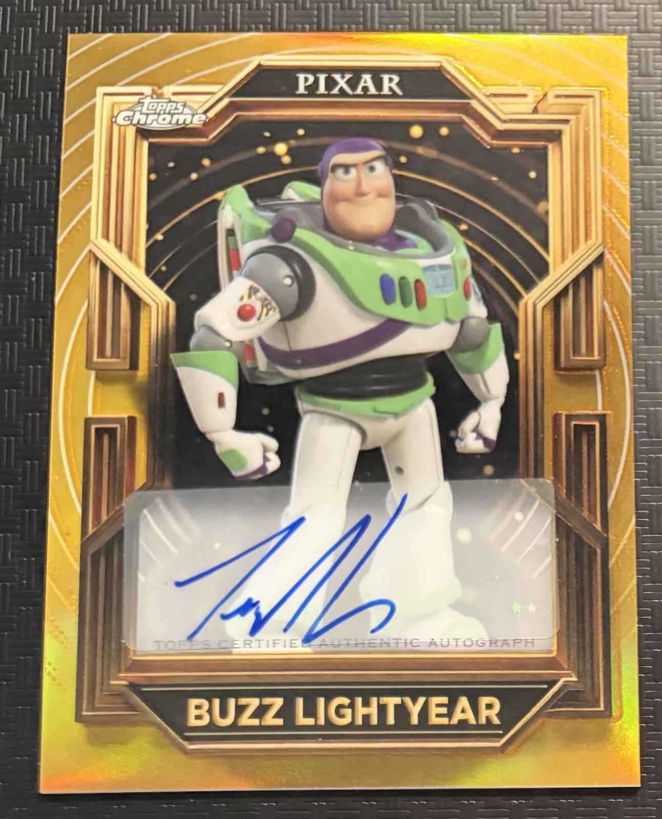 2025 Topps Chrome Gilded Pixar Buzz Lightyear/Tim Allen Auto