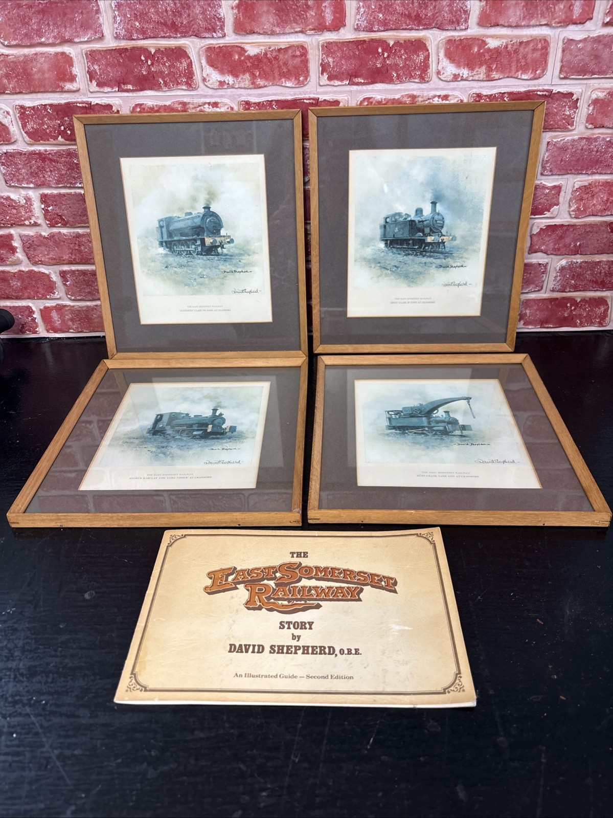 Vintage Group Of 4 Hand Signed Railway Prints East Somerset Railway D Shepherd